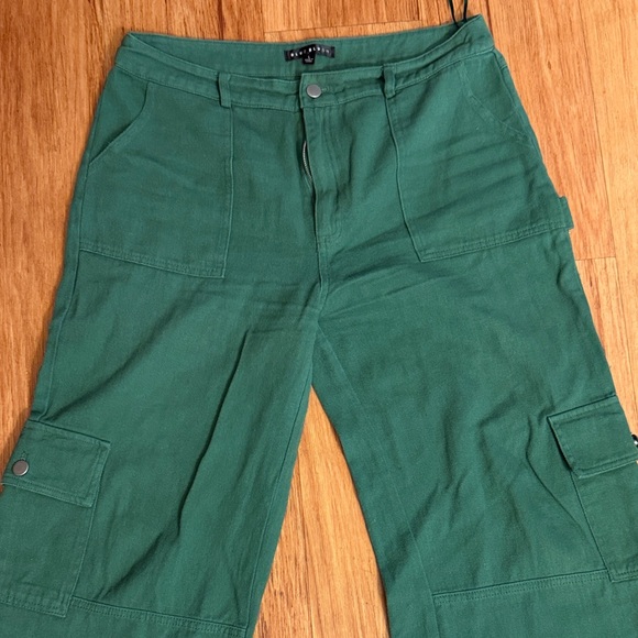 Blue Blush Green Flare & Wide Leg Jeans - Picture 3 of 4